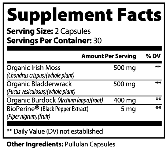 Sea moss Depuffed Lumphatic Drainage Puffiness Support -Ingredients
